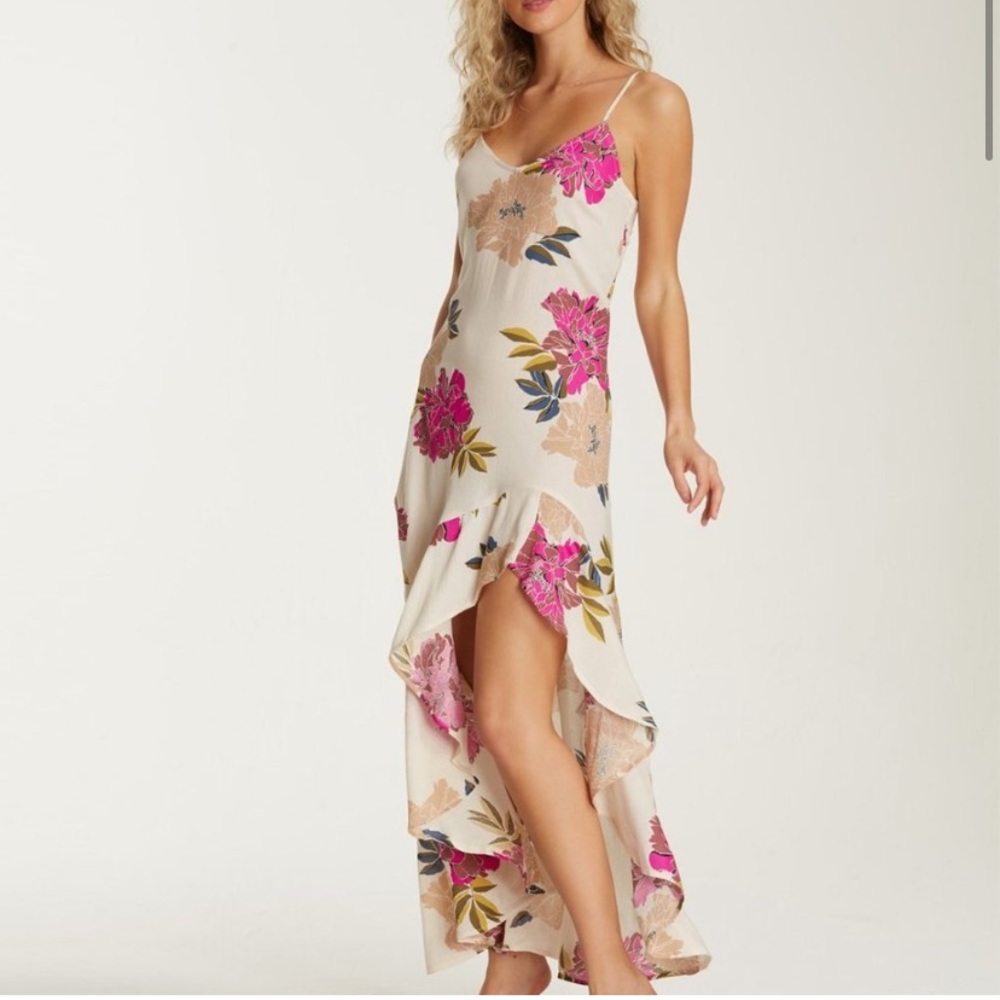 Billabong Kick It Up Floral / Hawaiian  Maxi Dress Size Medium